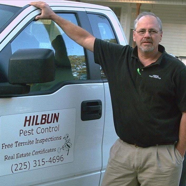Hilbun Pest Control Louisiana Roots An early Hilbun Pest Control company photo representing the family-owned business's roots in Livingston Parish, Louisiana.