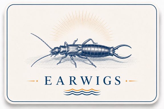 Earwig Control in Bay Minette, AL | Hilbun Pest Control Vintage earwig pest control card by Hilbun Pest Control serving Bay Minette, Alabama.