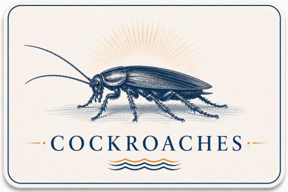 Cockroach Control in Bay Minette, AL | Hilbun Pest Control Vintage cockroach pest control card by Hilbun Pest Control in Bay Minette, Alabama.