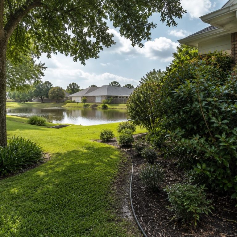 Standing Water Mosquito Inspection in Fairhope, Alabama | Hilbun Pest Control Hilbun Pest Control technician inspecting an In2Care® Mosquito System while explaining how standing water contributes to mosquito breeding